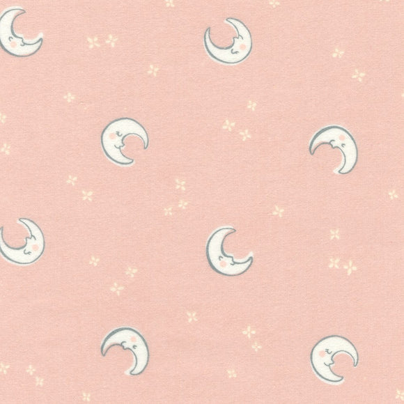 Over the Moon Flannel, Moon and Stars, Pink Lemonade