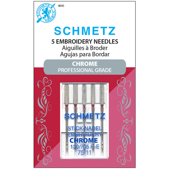 Schmetz Chrome Embroidery Needle, 75/11