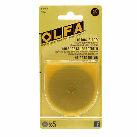 Olfa Replacement Rotary Blade, 60mm 5pk