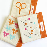 Make Time Large Needle Case, Crossed Stitched Hearts