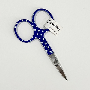 Embroidery Scissors, 3.5" Blue Polka Dot