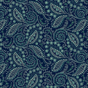 Quiet Grace, Swirled Paisley, Navy