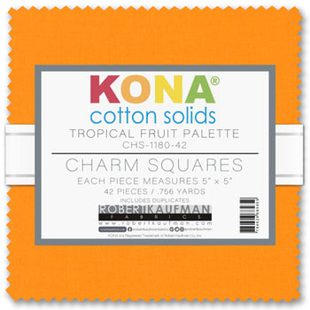Kona Cotton Solids Charm Pack, Tropical Fruit