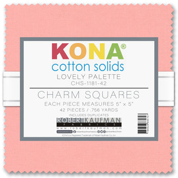 Kona Cotton Solids Charm Pack, Lovely