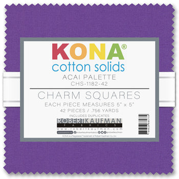 Kona Cotton Solids Charm Pack, Acia