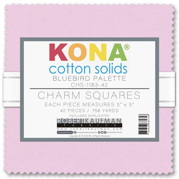 Kona Cotton Solids Charm Pack, Bluebird