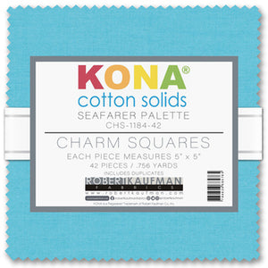 Kona Cotton Solids Charm Pack, Seafarer