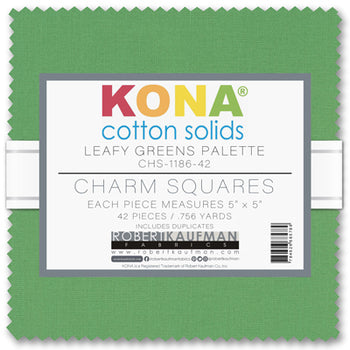 Kona Cotton Solids Charm Pack, Leafy Greens