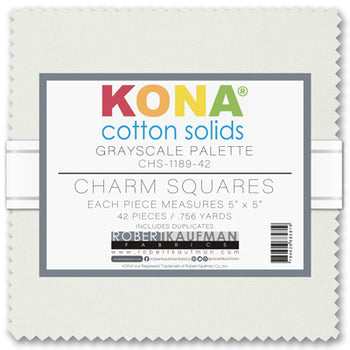 Kona Cotton Solids Charm Pack, Grayscale