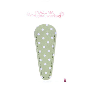 Leatherlike Polka Dot Embroidery Scissor Case, Light Green