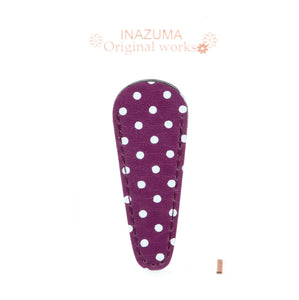 Leatherlike Polka Dot Embroidery Scissor Case, Purple