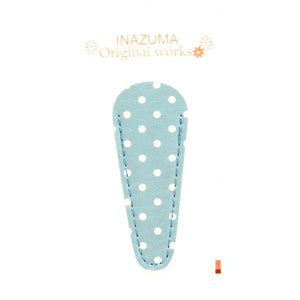 Leatherlike Polka Dot Embroidery Scissor Case, Aqua