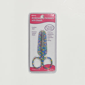 Embroidery Scissors with Sheath, Blue Buttons