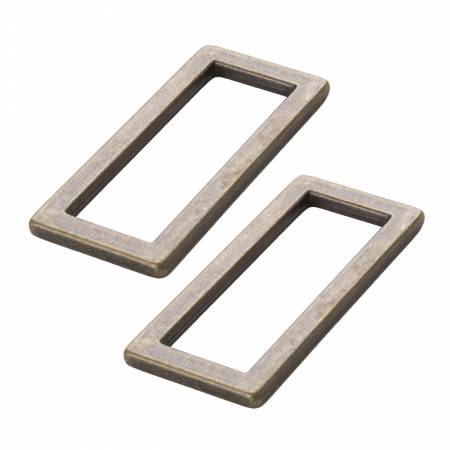 ByAnnie 1-1/2 inch Rectangle Ring Flat, Antique Brass