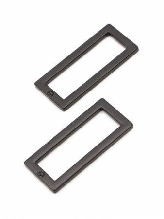 ByAnnie 1-1/2 inch Rectangle Ring Flat, Black