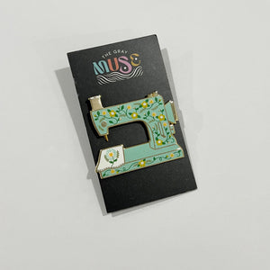 Enamel Pin, Sewing Machine, Turquoise