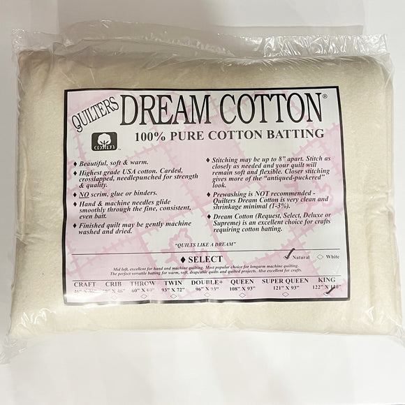 Quilters Dream Cotton Batting, Select King, Natural