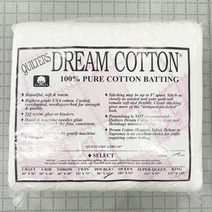 Quilters Dream Cotton Batting, Select Double, White