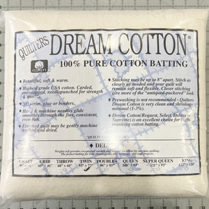 Quilters Dream Cotton Batting, Deluxe Twin, Natural