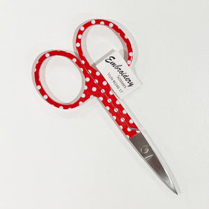 Embroidery Scissors, 3.5" Red Polka Dot
