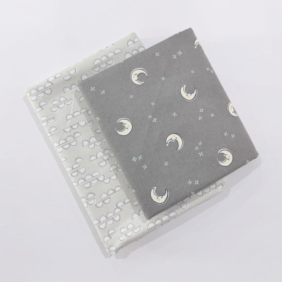 Cozy Flannel Receiving Blanket Kit, Gray Cloud