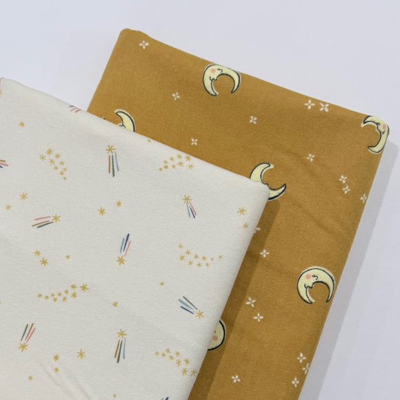 Cozy Flannel Receiving Blanket Kit, Acorn Moon/Off White Stars