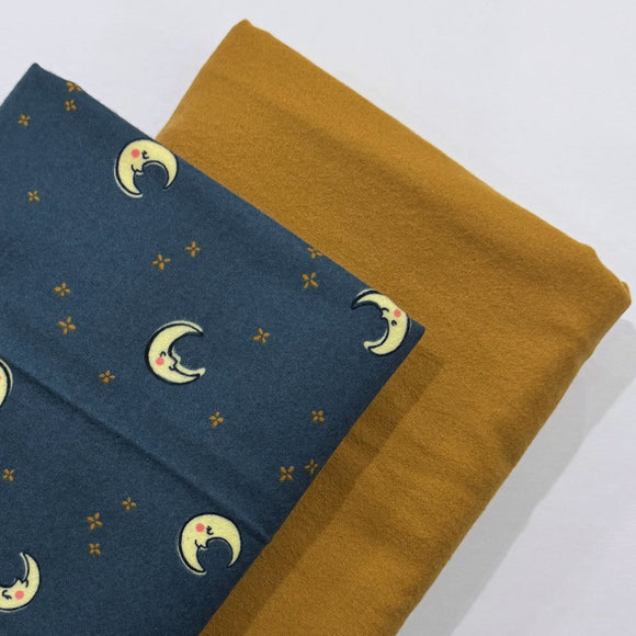 Cozy Flannel Receiving Blanket Kit, Acorn/Navy Moon