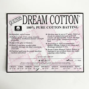 Quilters Dream Cotton Batting, Select Twin, Natural