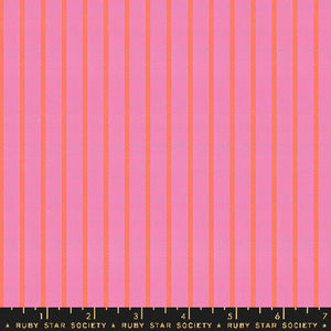 Warp & Weft Ooh Lucky Lucky, Apron Stripe, Bright Pink