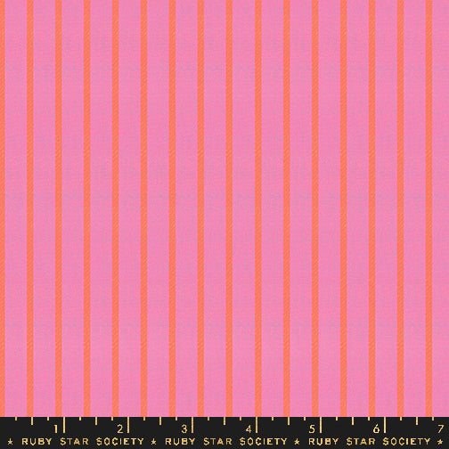 Warp & Weft Ooh Lucky Lucky, Apron Stripe, Bright Pink