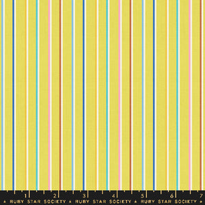 Warp & Weft Ooh Lucky Lucky, Sketch Stripe, Citron