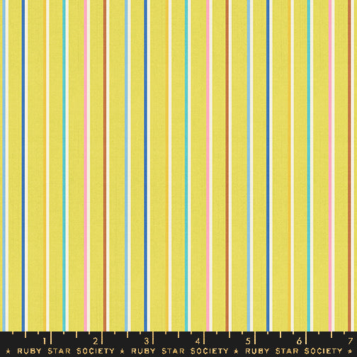 Warp & Weft Ooh Lucky Lucky, Sketch Stripe, Citron