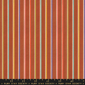 Warp & Weft Ooh Lucky Lucky, Sketch Stripe, Maple Flat