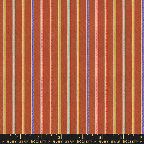 Warp & Weft Ooh Lucky Lucky, Sketch Stripe, Maple Flat