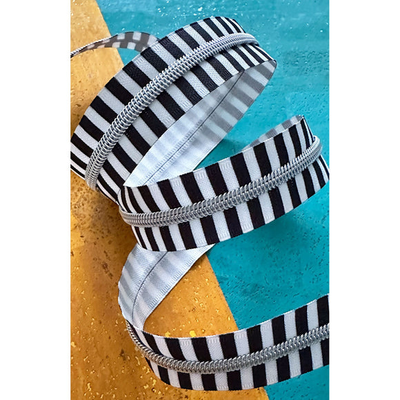 Sassafras Lane #5 Zipper, Wide Black Stripe