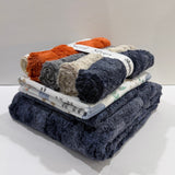 Sweet Strips Cuddle Blanket w/Mighty Jungle, Navy Chambray Backing