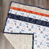 Sweet Strips Cuddle Blanket w/Mighty Jungle, Luxe Quarts Backing