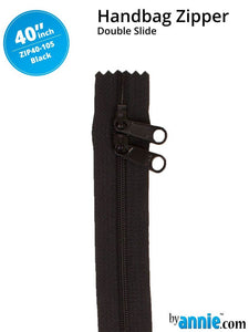 ByAnnie 40" Handbag Zipper, Double Slide, Black
