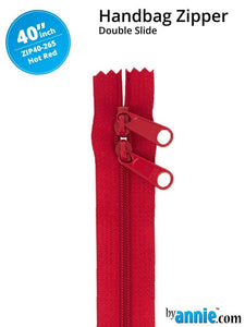 ByAnnie 40" Handbag Zipper, Double Slide, Hot Red