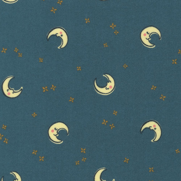 Over the Moon Flannel, Moon and Stars, Blueberry