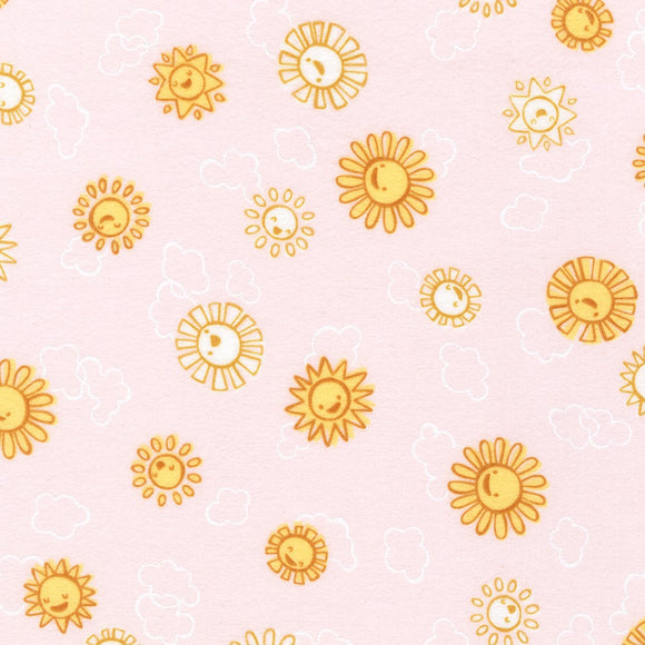 Over the Moon Flannel, Morning Sun, Pearl Pink