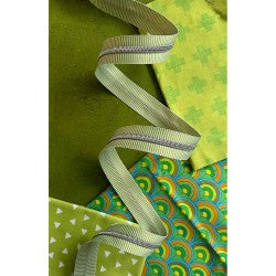 Sassafras Lane #5 Zipper, Lime Stripe, Nickel