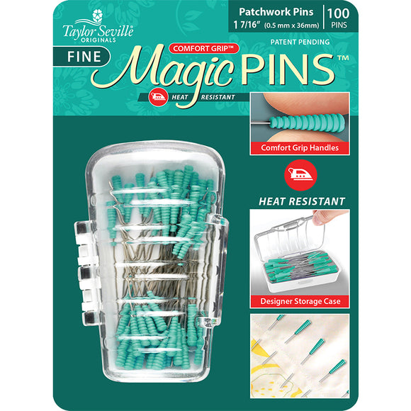 Magic Pins, Fine, Patchwork Pins, 100ct