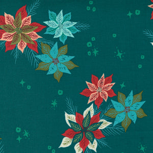 Cheer and Merriment, Poinsettia, Teal