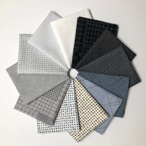 Collection CF, Neutral Greys and Grids, Fat Quarter Bundle