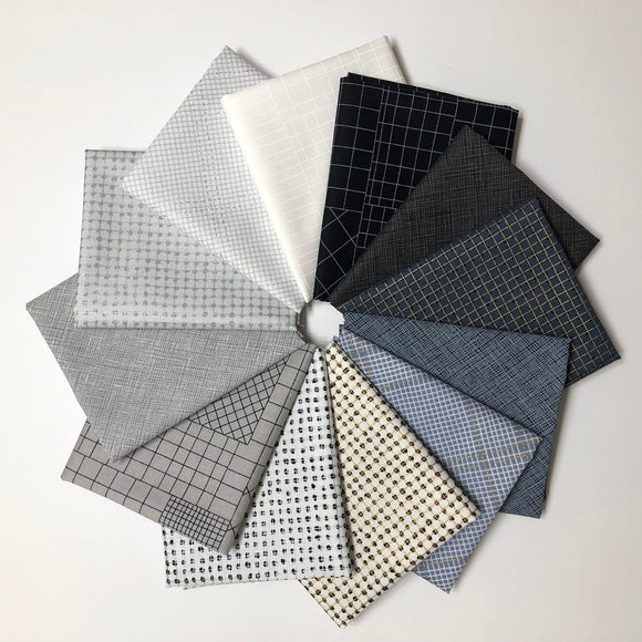 Collection CF, Neutral Greys and Grids, Half Yard Bundle