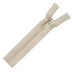 Separating Molded Zipper, 24" Ivory