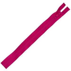 Separating Molded Zipper, 24" Hot Pink