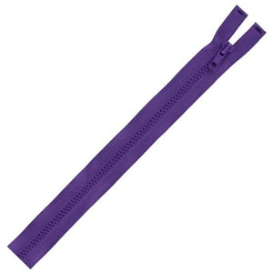 Separating Molded Zipper, 24" Purple