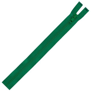 Separating Molded Zipper, 24" Green